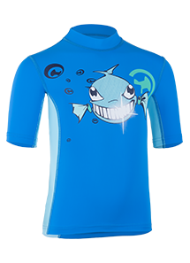 Kinder Kurzarmshirt 'dynamite diamond cielo/torquecos' von Hyphen mit UPF 80