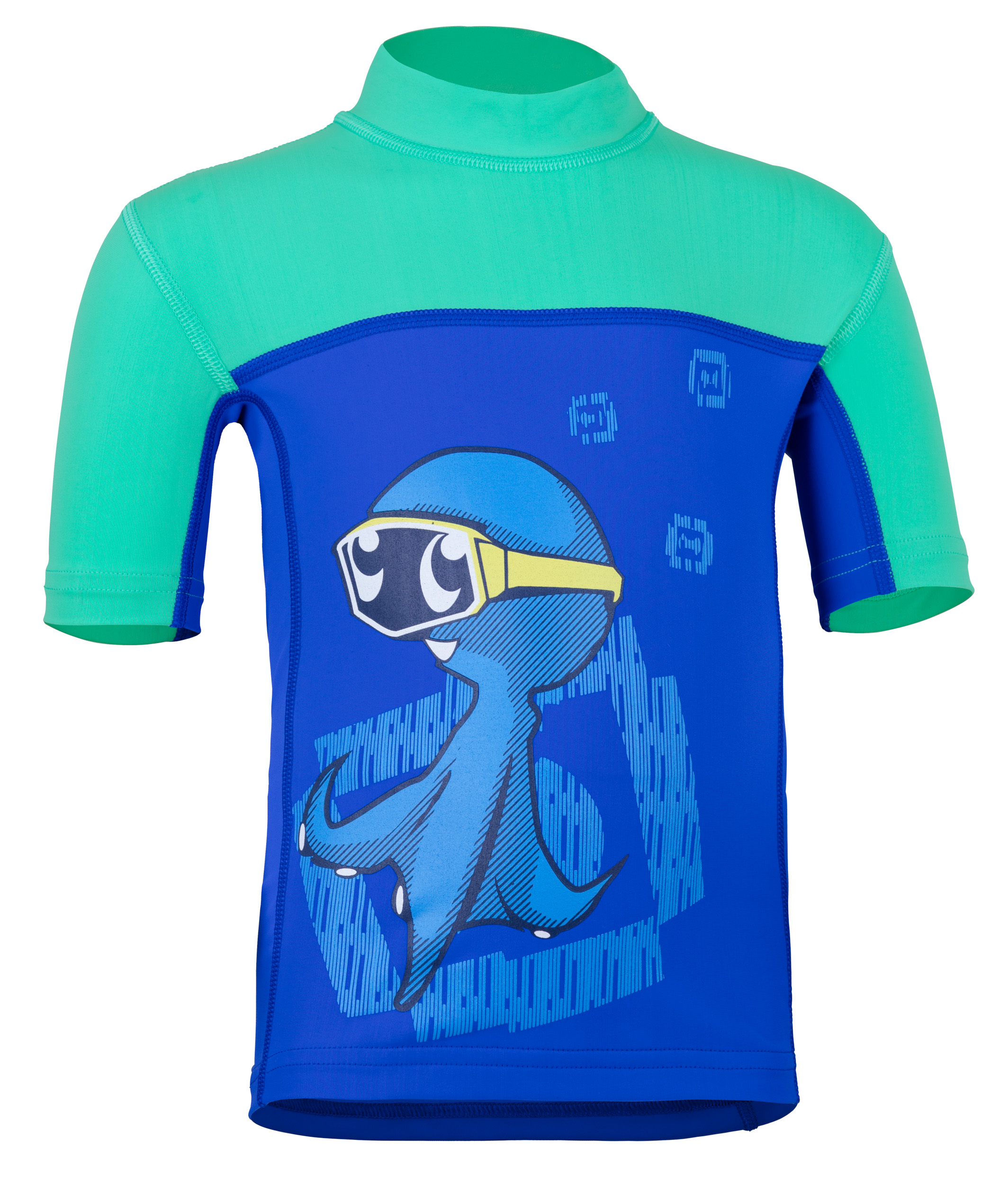 Kinder Kurzarmshirt ’ocy's dive bermuda / cobalt‘   mit UPF 80 von Hyphen