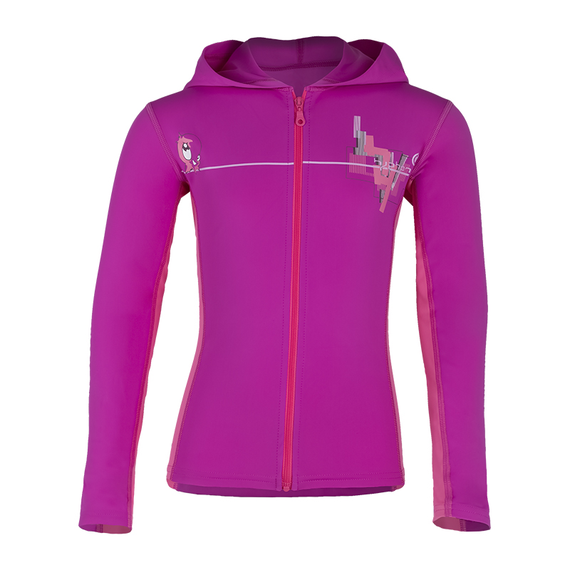 UV Sonnenschutz Hoodie mit RV ‘on the wire baton rouge / phlox‘ für Kinder mit UPF 80 von hyphen