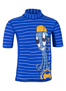 Kinder-Kurzarmshirt 'yip hip ike striped cobalt/cobalt-