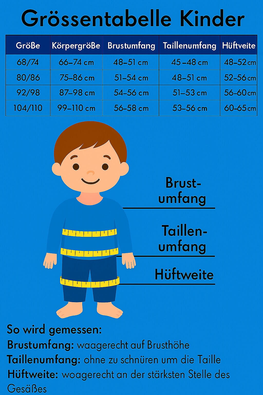 Grössentabelle Kinder
