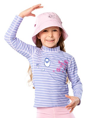 UV Sonnenschutz Langarmshirt 'bright eyes striped lave' für Kinder mit UPF 80 von hyphen
